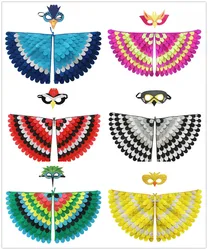 Kids Animal Bird Wings Cloak Set Girls Costume Peacock Parrot Felt Wings Cosplay Halloween Costumes Butterfly Wing