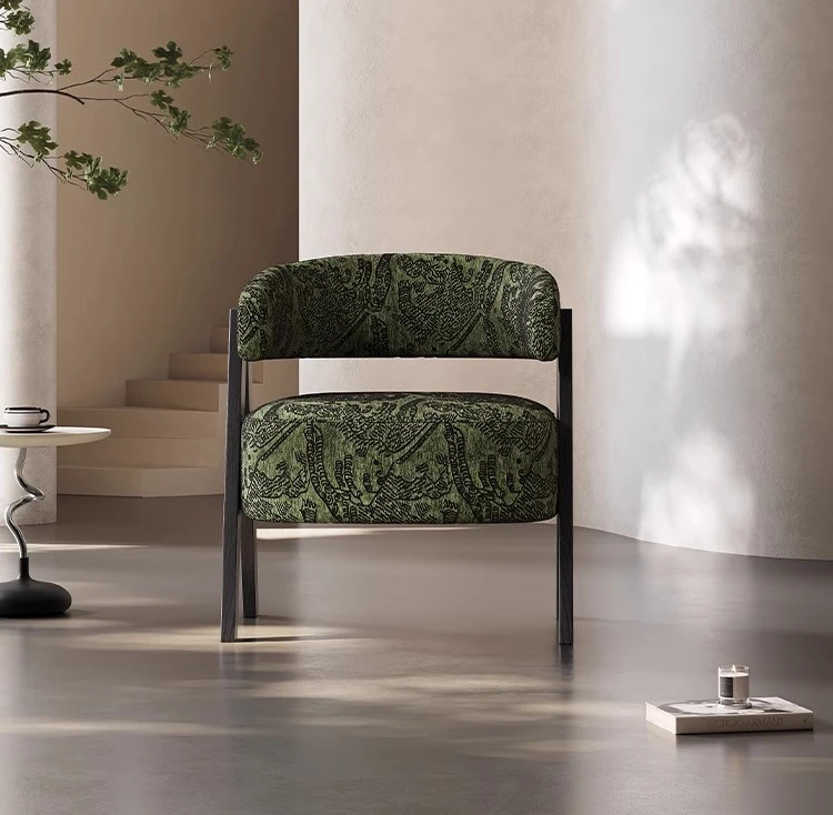 

Italian sofa chair casual retro wabi style designer creative fabric single sofa chair