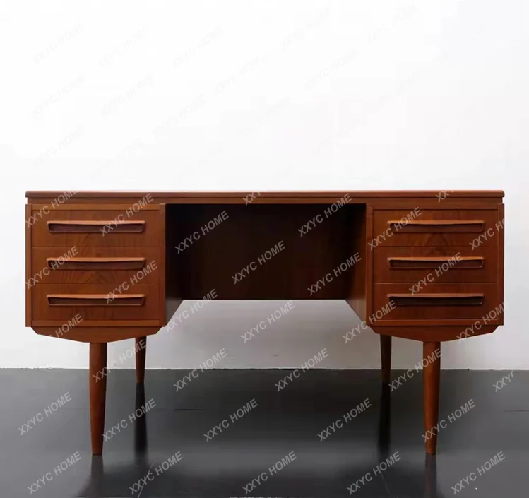 

XX Medieval Solid Wood Desk Retro Style Writing Desk Surprise Silent All Solid Wood Desk Customization
