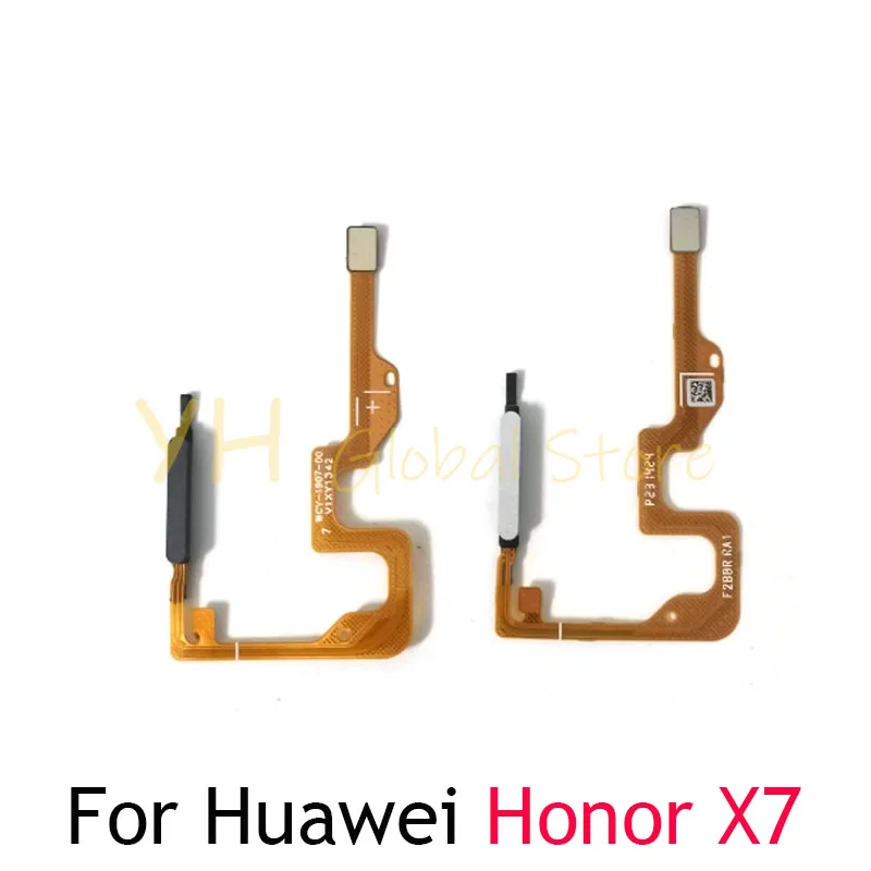 Leitor de impressão digital para huawei honor x7 x7a, sensor touch id, tecla de retorno, botão home, cabo flexível, peças de reparo