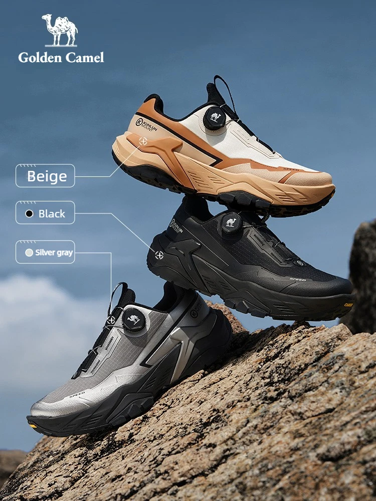 Golden Camel CT Men's Trail Sports Runing Shoes Long Distance OrthoLite Cushion Camel Anti-Slip Wearable Breathable Sneakers