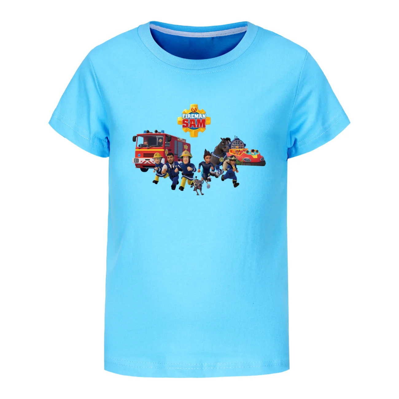 Fireman Sam T Shirt Kids Cartoon Firefighter Clothes Toddler Boy 2024 Summer Tee Junior Girl Clothing Children Short Sleeve Tops