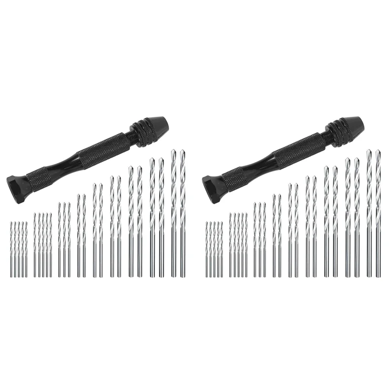 ABXF-ハンドドリルセット 精密ピンバイス 50個付き ミニツイストドリルビット モデル、DIY、ジュエリー作成用