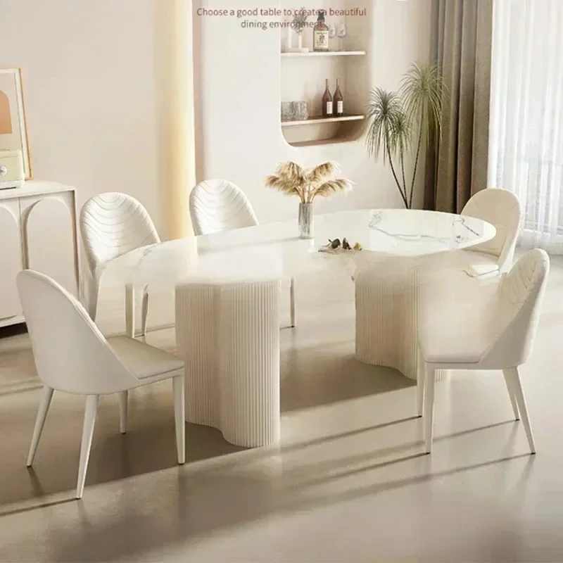 

(Sea shipping) Oval Design Dining Tables Living Room Nordic Party Marble Modern Kitchen Luxury Home Furniture