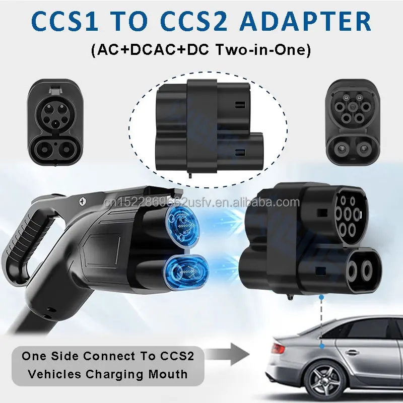 EV 소켓 DC 고속 자동차 충전기 커넥터 CCS2에서 CCS1로 CCS 콤보 1에서 CCS 콤보 2 어댑터 테슬라용 썸네일 2