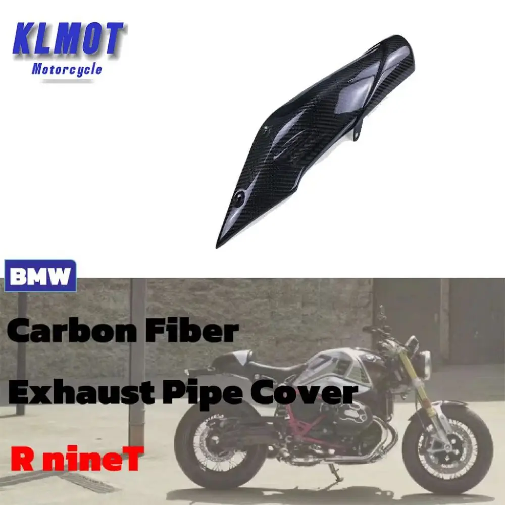 Motorcycle Accessories 3K 100% Dry Carbon Fiber Exhaust Pipe Cover Side Fairing Guard Shield Protection Cover For BMW R NINE T