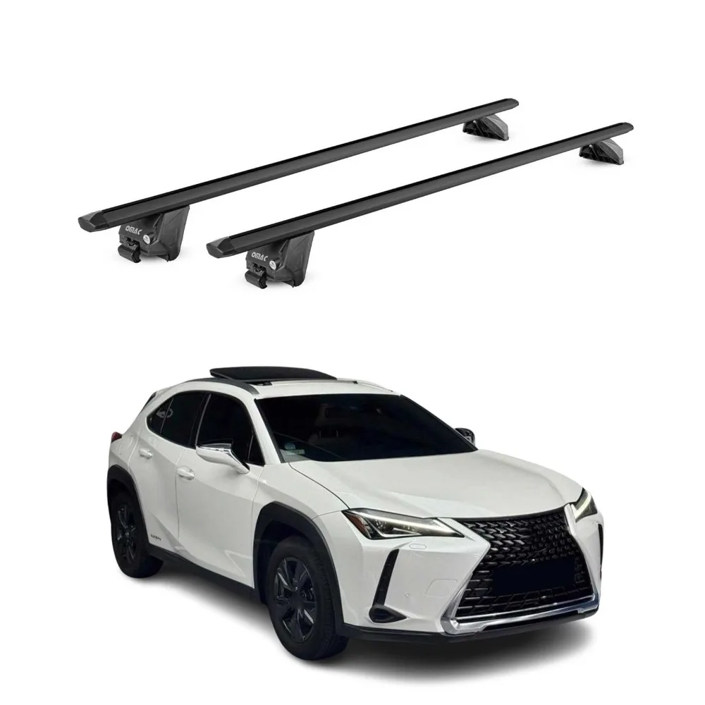 For Lexus UX 2019-2025 Roof Rack Cross Bars Alu Black 2 Pcs Luggage Carrier