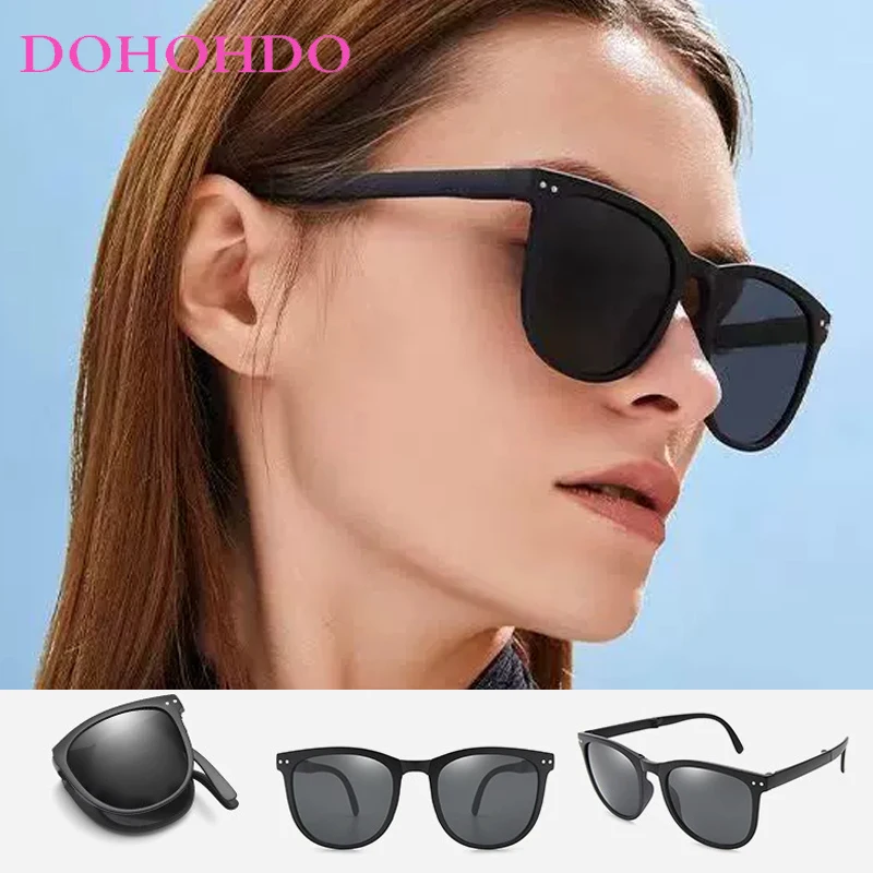 

Vintage Oval Women Sunglasses Luxury Brand Trend Folding Men Sunglass Outdoor Travel Fishing Shade Eyewear Unisex UV400 Lentes