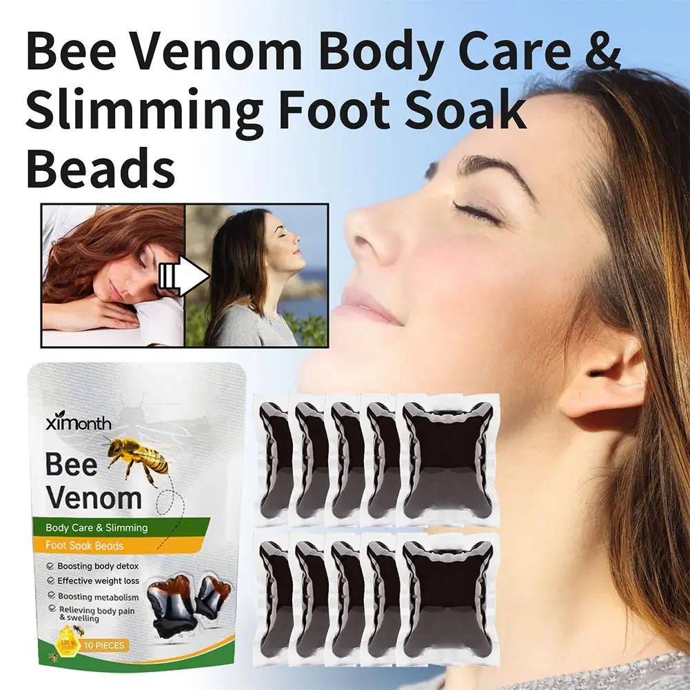 Foot Cleansing Soak Gel Beads Bee Lymphatic Drainage Up Foot Detox Slimming Relieve Foot Soak Fatigue Swelling Bath J8P2