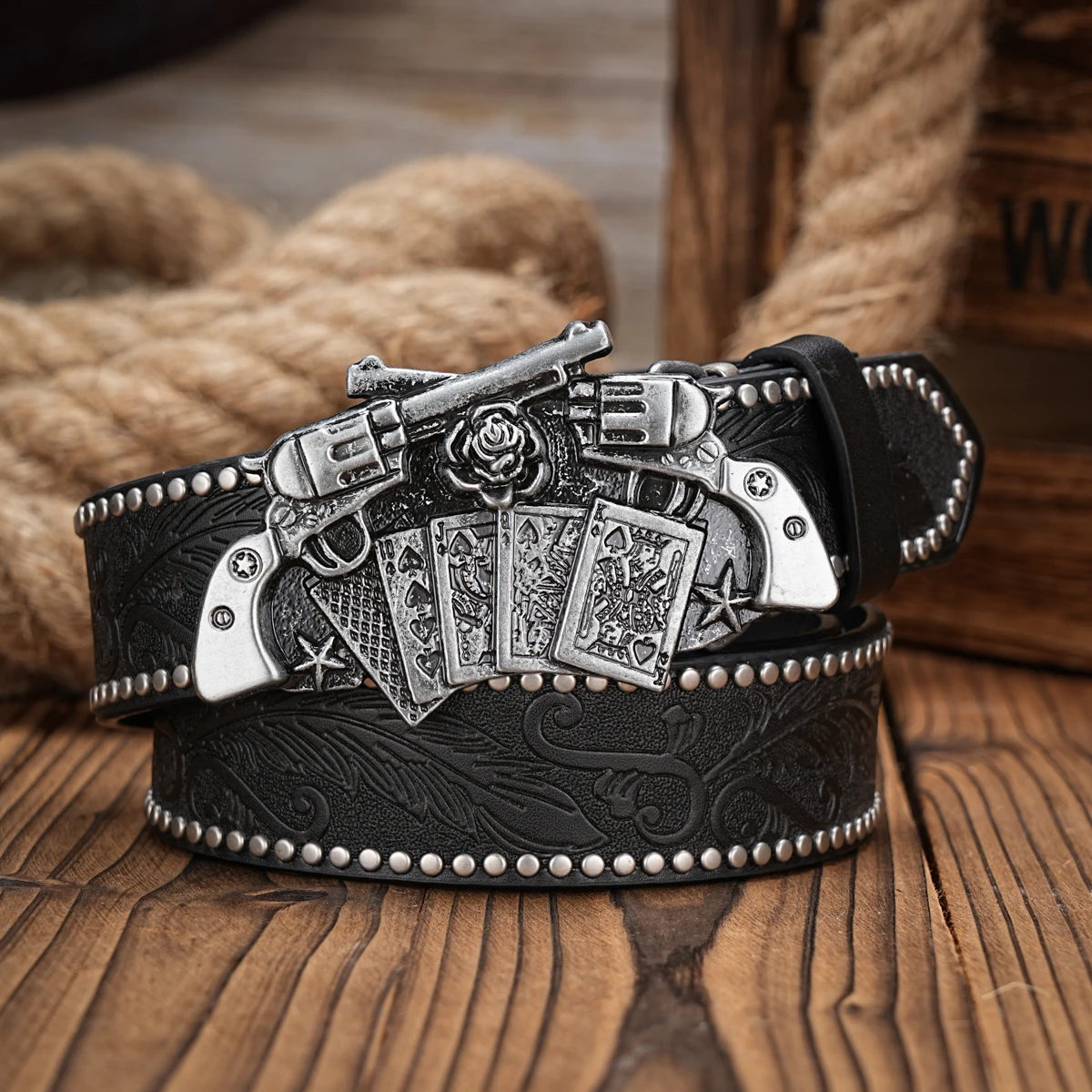 Ein lässiger Retro-Gürtel im Western-Stil für Herren und Damen! PU-Ledergürtel mit Metallschnalle, geeignet für den täglichen Arbeitsgebrauch – Detail 7