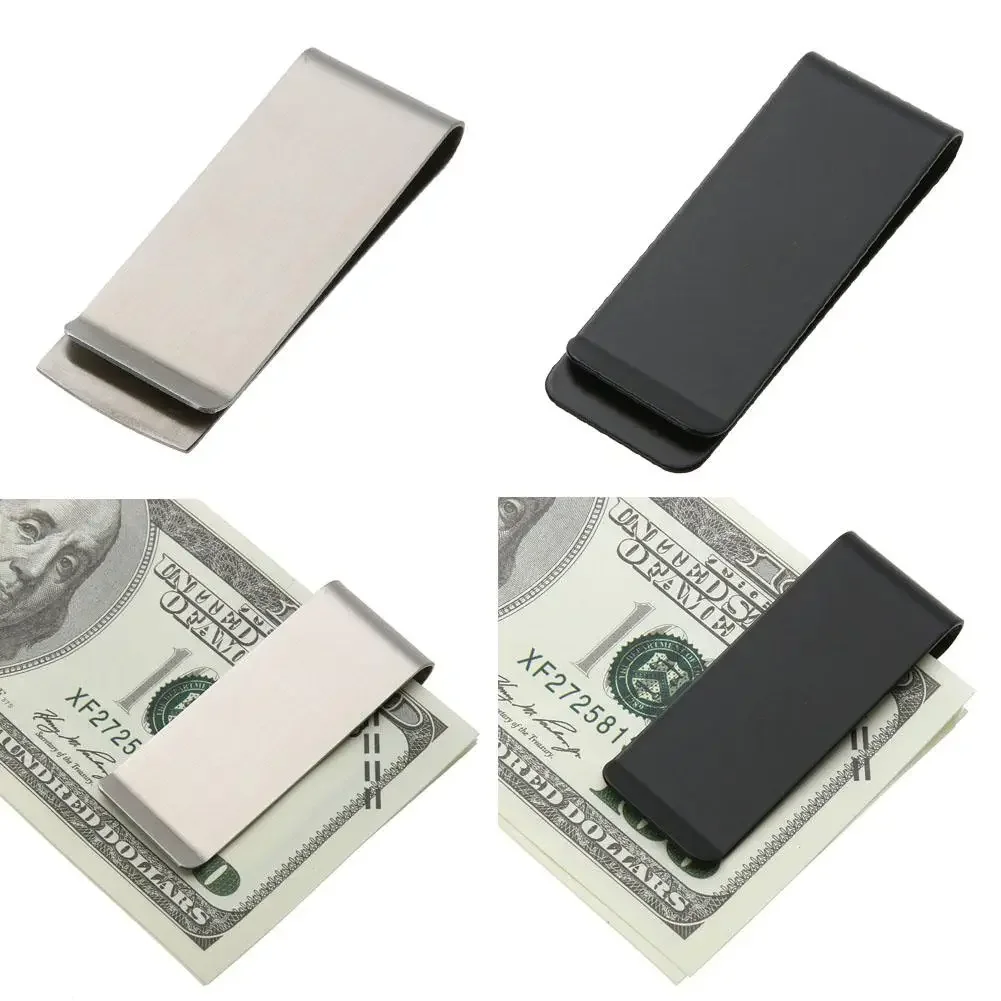 1pc Metal Stainless Steel Money Clip Cash Clamp Holder Portable Wallet Dollar Card Clip Business Banknote Folder for Men Women