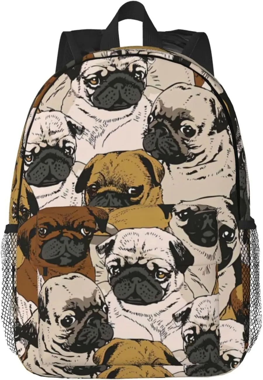 Pug Print Adults Backpack Lightweight Backpacks For Hiking Work Laptop Backpack Men Women