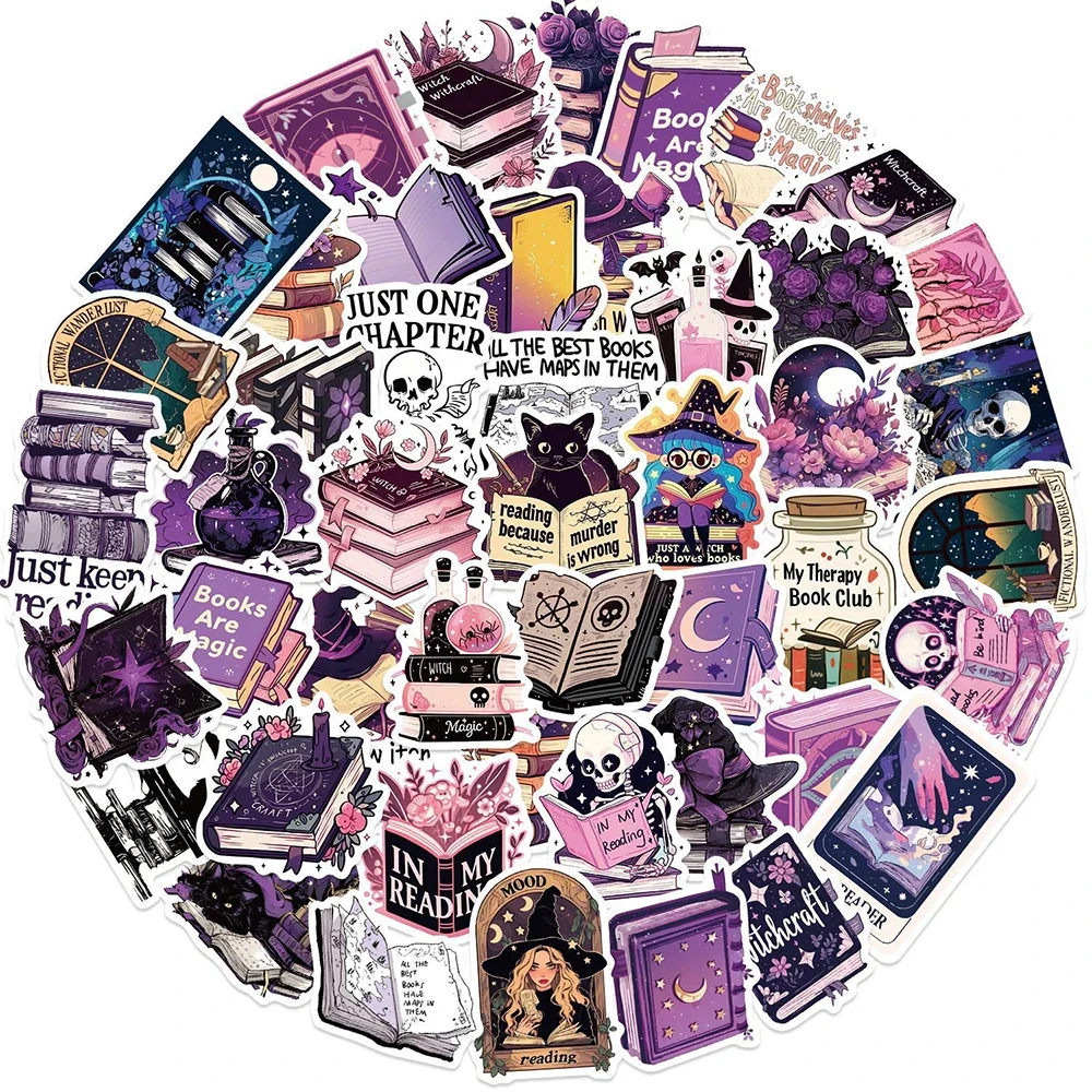AliExpress GOGOTU 100PCS Gothic Style Witch Bookish Stickers Dark Reading Decals DIY Scrapbook Phone Bike Suitcase Funny Cartoon Graffiti Kids Toy