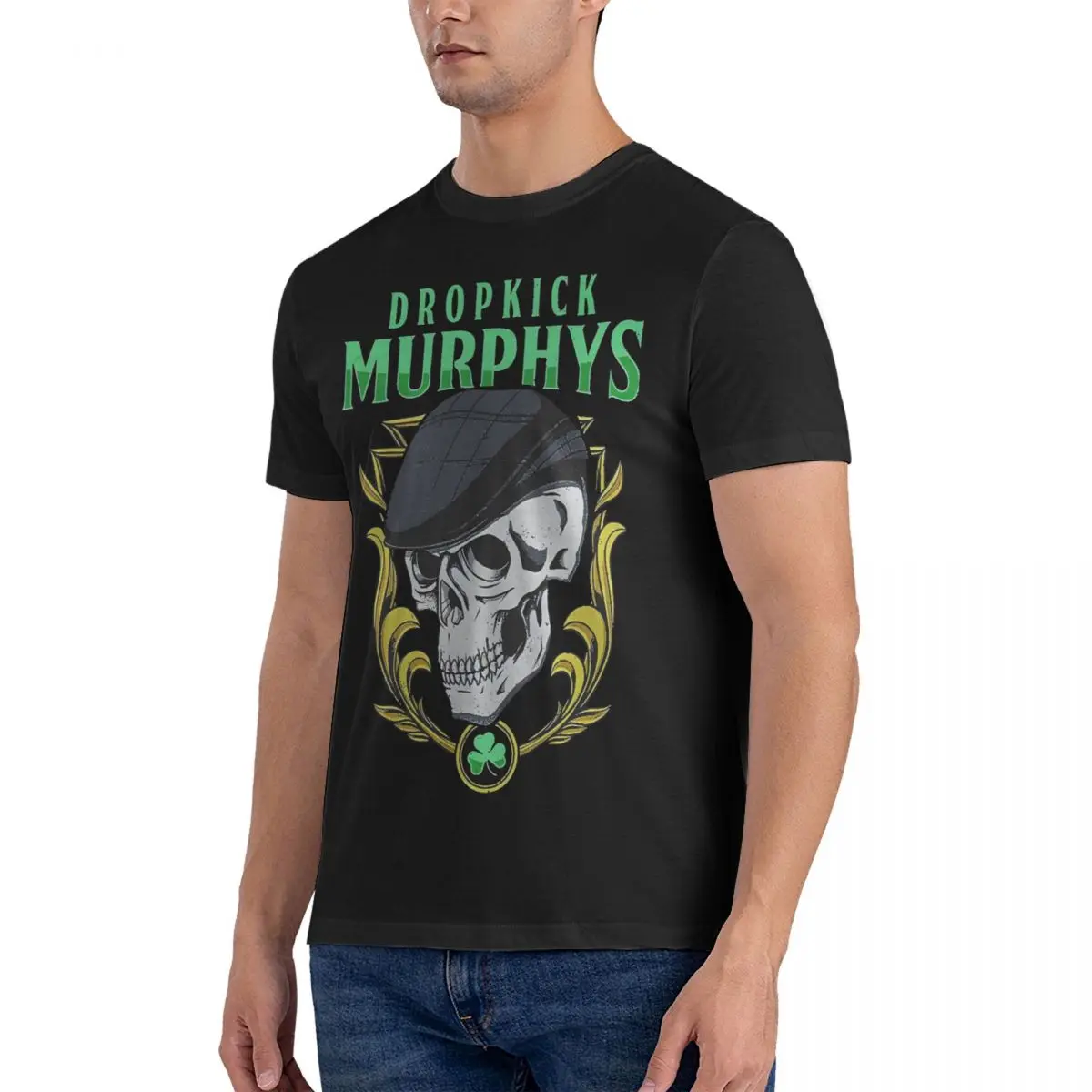 Skull Men's T Shirt Dropkick Murphys Novelty Tees Short Sleeve Crew Neck T-Shirt Cotton Birthday Present Tops