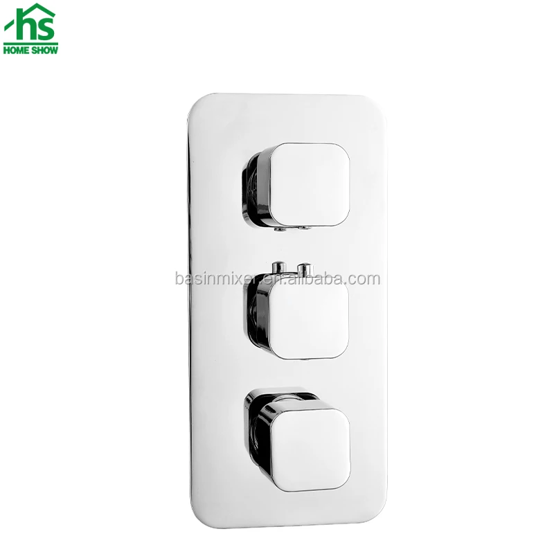 Aksesori Kuningan Terpasang Di Dinding Aksesori Kamar Mandi Katup Mandi Tersembunyi Termostatik Multifungsi