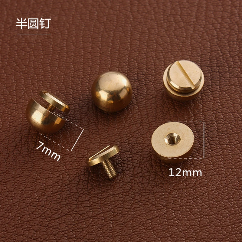 10Set High Quality Solid Brass Rivet and Screws DIY Leather Bag Decoration Suitcase Botton Feet Rivet