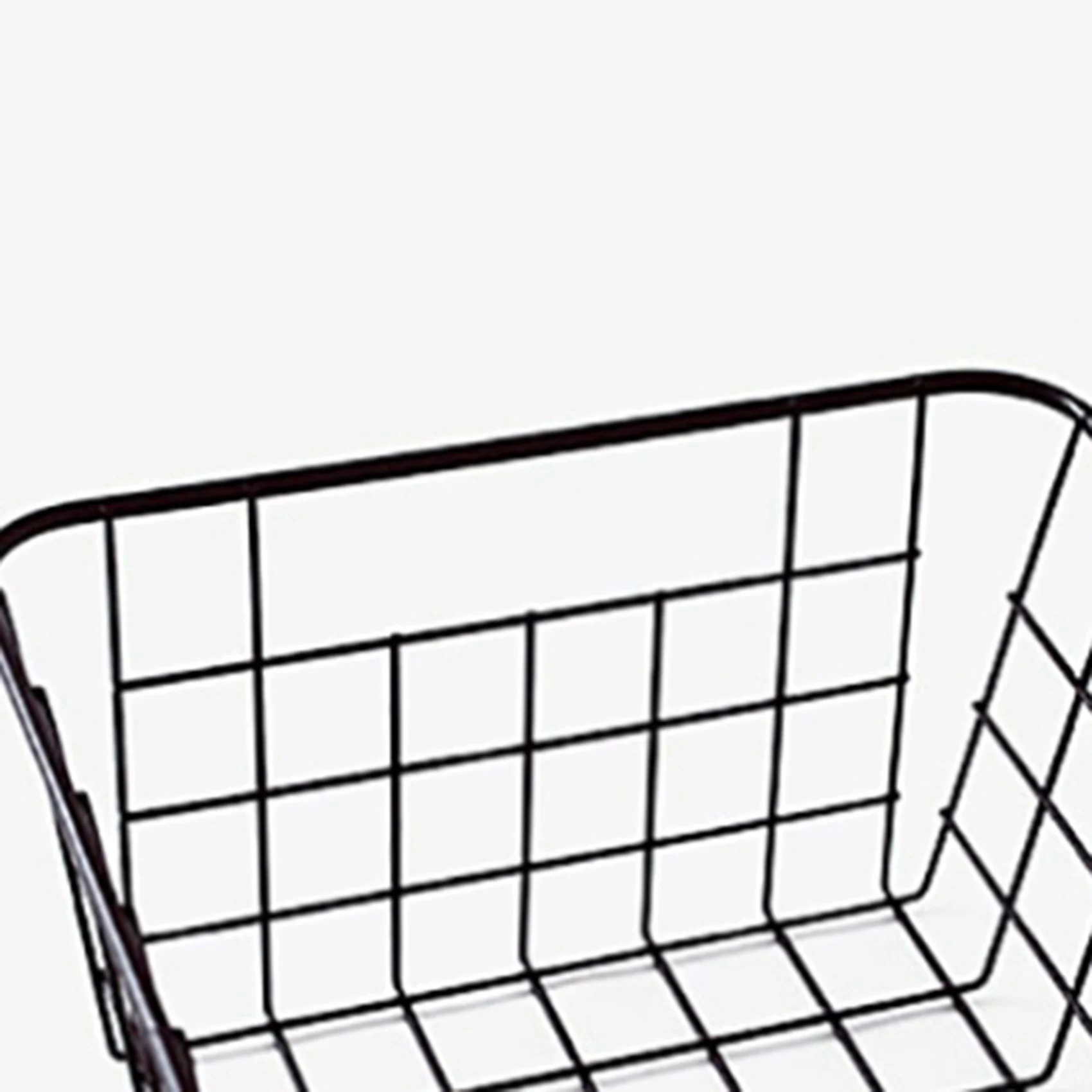 AB45 2X Keranjang Berkabel Besi Berongga, Keranjang Penyimpanan Keranjang Logam Tanpa Interlining Organizer Dapur Kamar Mandi Hitam