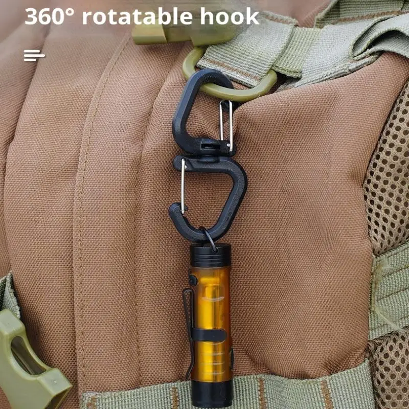 

1/5Pcs Outdoor 360° Rotating Hook Camping Portable S-hook Multi-functional Mini Carabiner Swivel Clip Double-head Backpack Hook