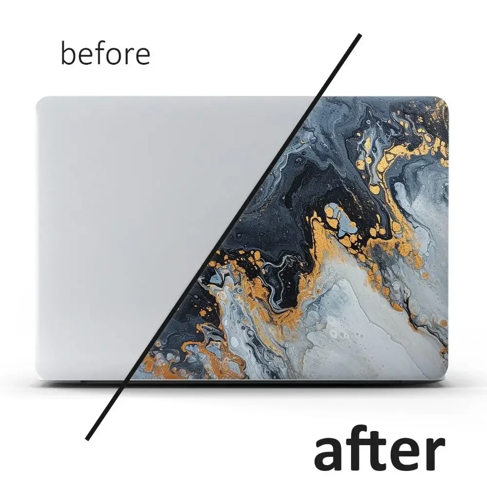 

Marbling Texture Scratch-proof Notebook Computer Cover Skin PVC Waterproof DIY A+C Side 15inch Laptop Sticker Laptop Accessories