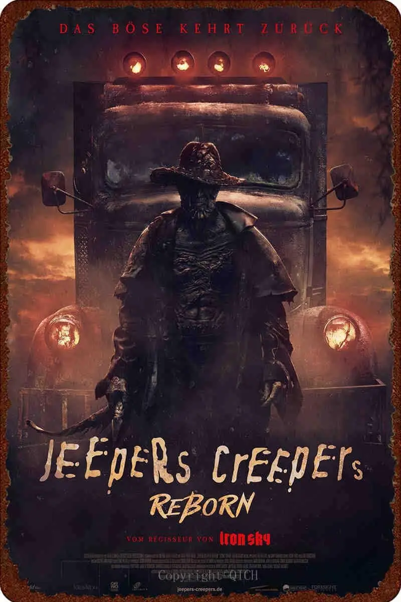 Jeepers Creepers Reborn Film Vintage Metal Tin Signs, Retro Funny Metal Sign Poster for Bar Kitchen Club Pub Home Wall Deco sign