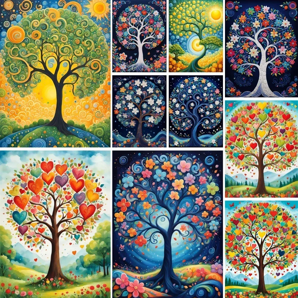 

563109 Landscape Strange Tree Painting By Numbers Package Acrylic Paints 40*50 Painting On Canvas Wall Decoration For Drawing