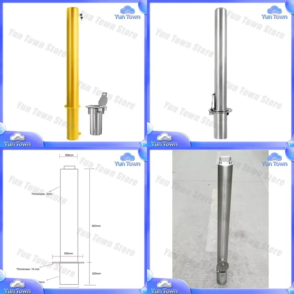 for Parking Barrier for Outdoor Use Foldable Removable Lockable Bollard Post Heavy Duty Traffic Control Safety Equipment