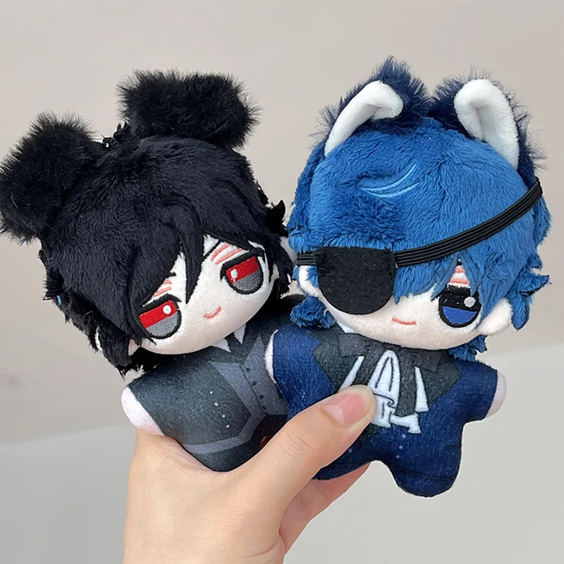 

10cm Black Butler Plush Toy Ciel Phantomhive Sebastian Michaelis Star Body Design with Animal Ears Soft Stuffed Doll Fans Gifts
