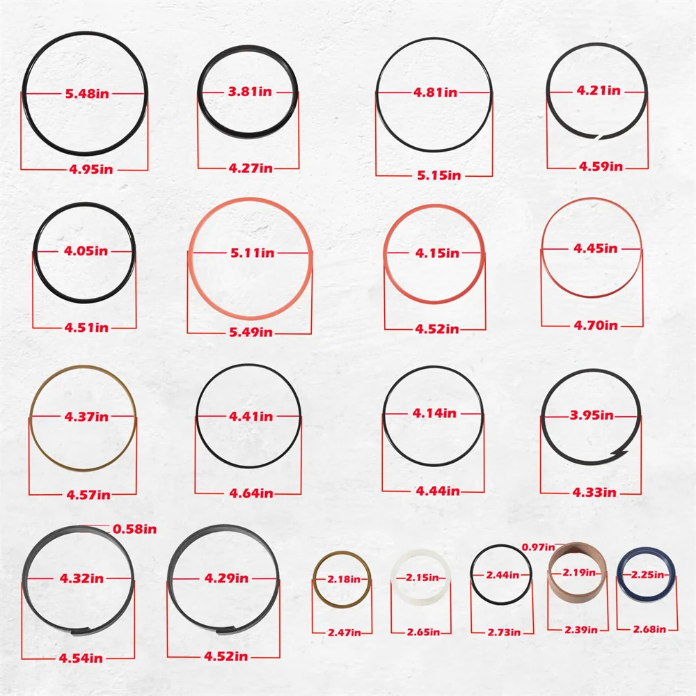 AH154775 Hydraulic Seal Kit for John Deere 310D 315D 410D Backhoe Boom Cylinder (Rod 56mm BORE 115mm) 19 Pcsfor Excavator Digger