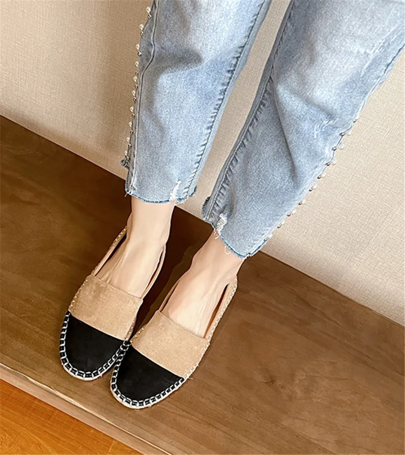 Straw Fisherman\'s Shoes Round Toe Loafers Ladies Espadrilles Outside Walking Ballet Flats Women Thick Sole Platform Slippers