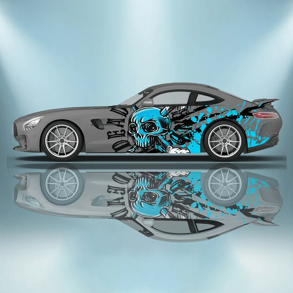 

Cute Skeleton Colorful Ink Car Vinyl Wraps Decal Self-adhesive PVC Sticker Suitable for Trucks SUV Decor Auto Accessories Gift