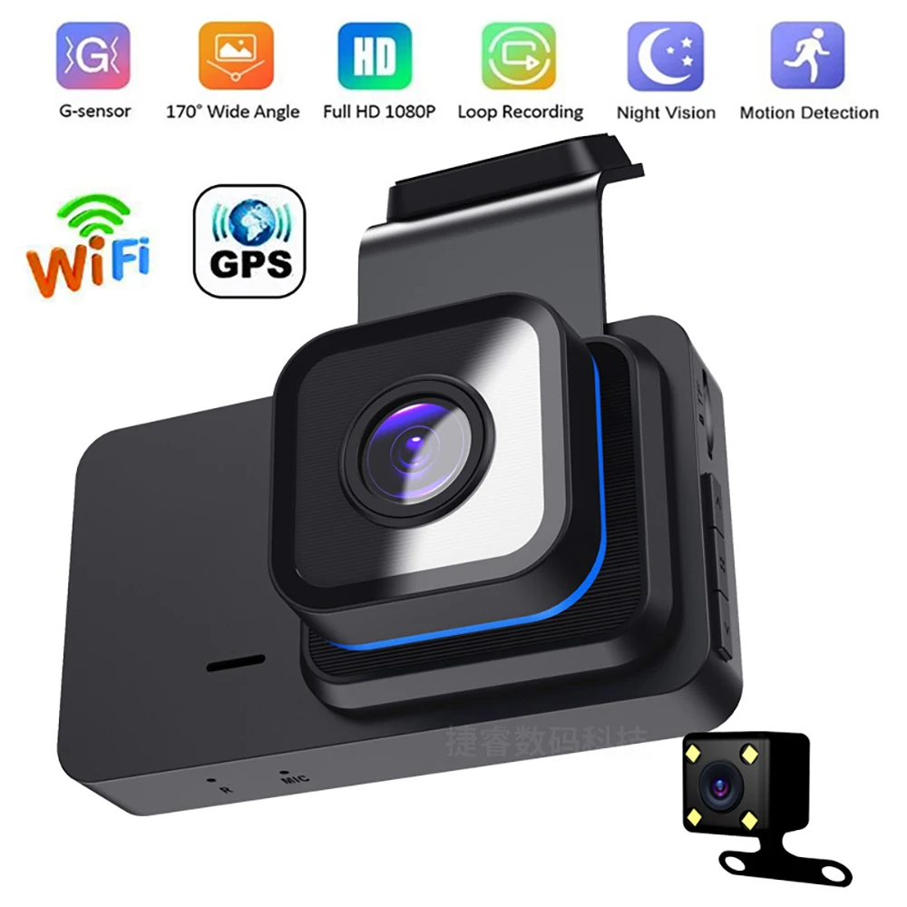 

Car DVR WiFi 1080P FHD Dash Cam Rear View Vehicle Camera Car Video Recorder Night Vision Registrator Auto Dashcam GPS Black Box