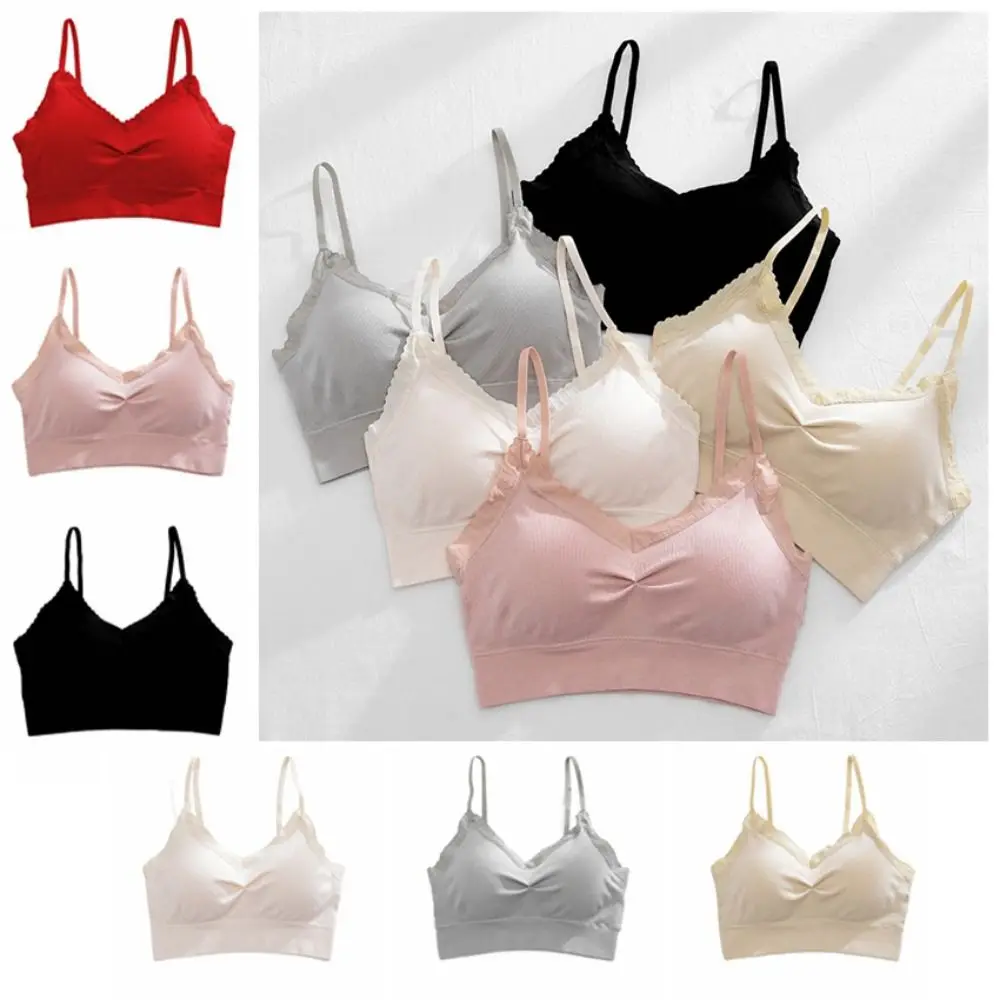 

Push Up No Underwire Women Wireless Bra V Neck Full Coverage Sports Bra Boneless Adjustable Straps Brassiere Girls