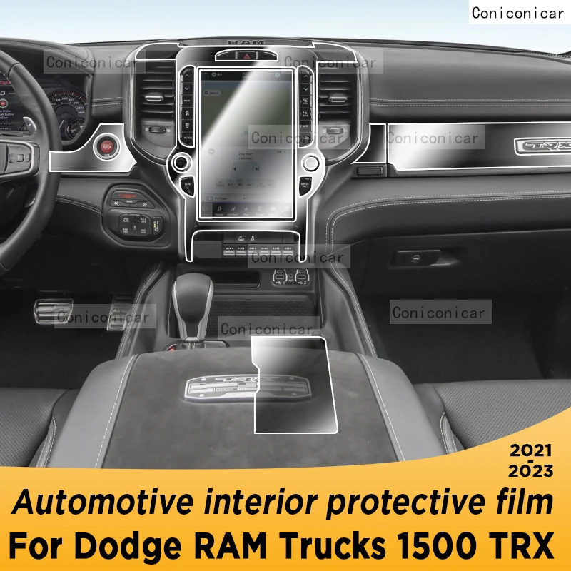 

For DODGE RAM Trucks 1500 TRX 2021-2023 Gearbox Panel Dashboard Navigation Automotive Interior Protective Film TPU Anti-Scratch