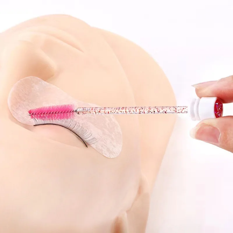 Tubo de escova de cílios reutilizável, varinhas descartáveis para rímel, escova de sobrancelha com broca de resina de cílios, recipiente de escovas substituíveis, 20 peças