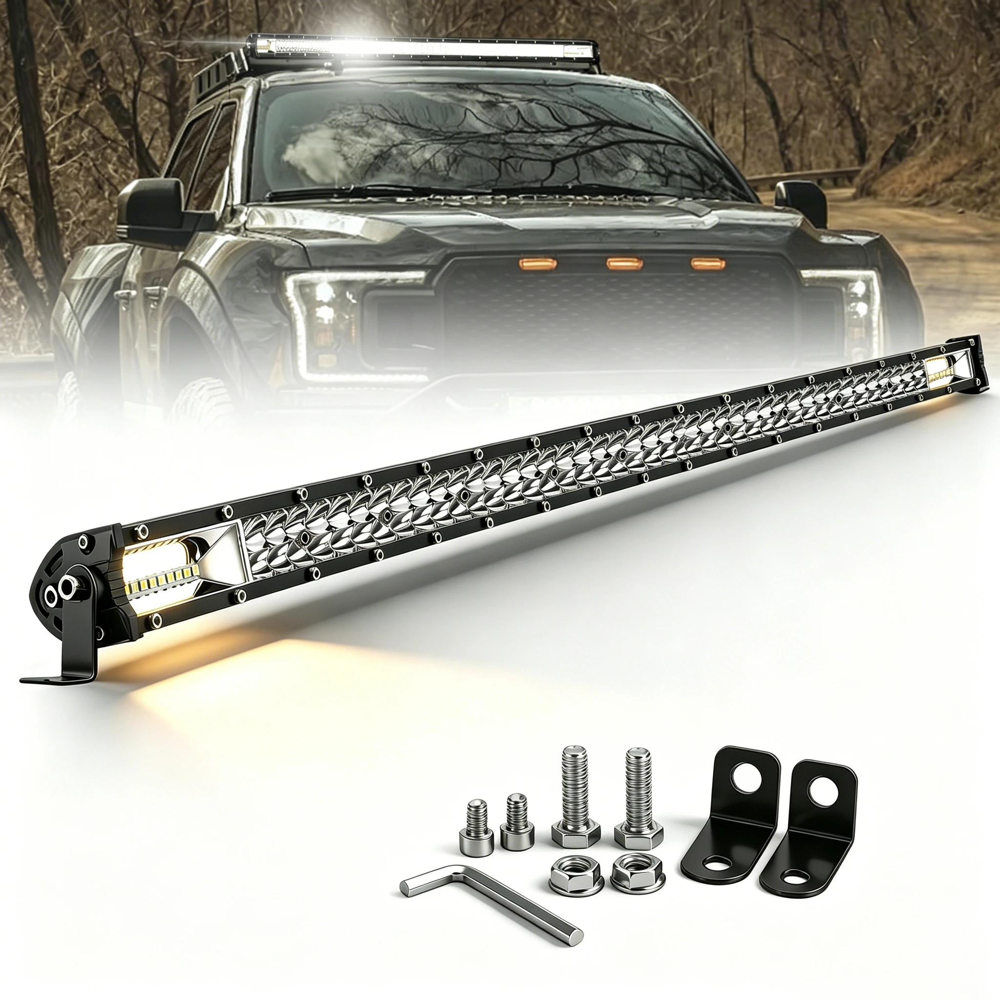 Barre lumineuse LED UNISHINE 12D, éclairage de travail 60W 120W 180W 240W, barre LED super fine pour tracteur, 4x4, tout-terrain, ATV, camion, éclairage de travail LED 12V 24V
