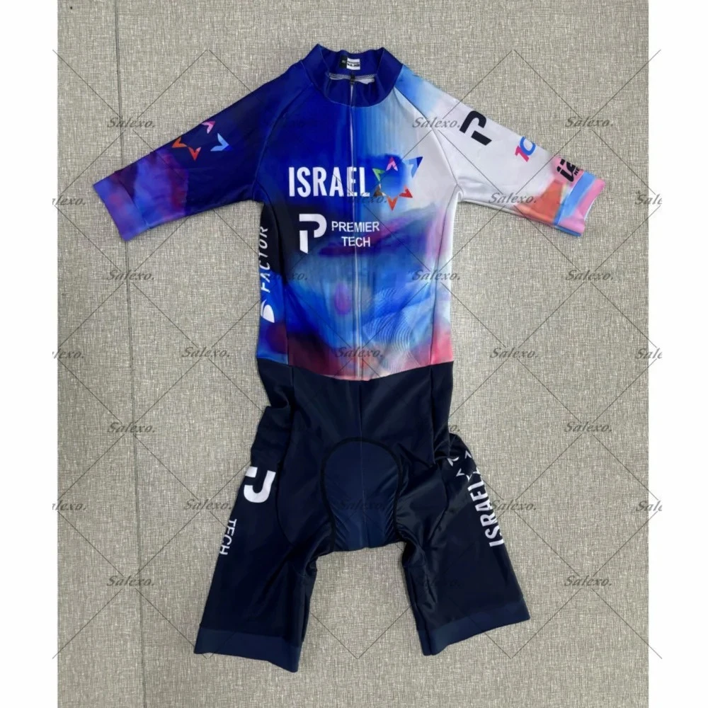 

LASER CUT Skinsuit 2025 Purple ISRAELFUL TEAM Short Sleeved Bodysuit SHORT Cycling Jersey Bike Clothing Maillot Ropa Ciclismo
