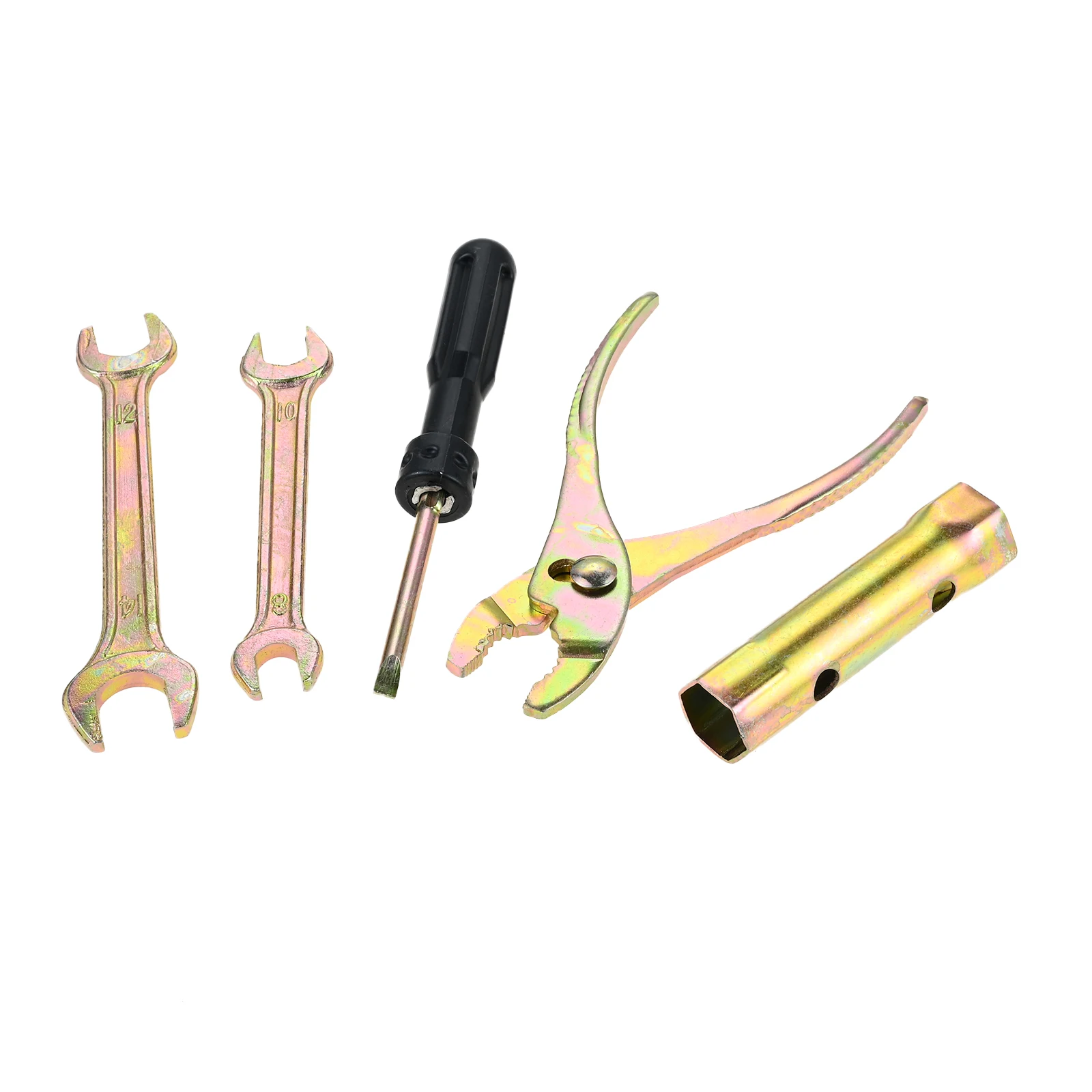1 Set Motorcycle Spark Plug Spanner Wrench Socket Tool Kit with Storage Pocket Universal Motorcycle Screwdriver Remover Tool