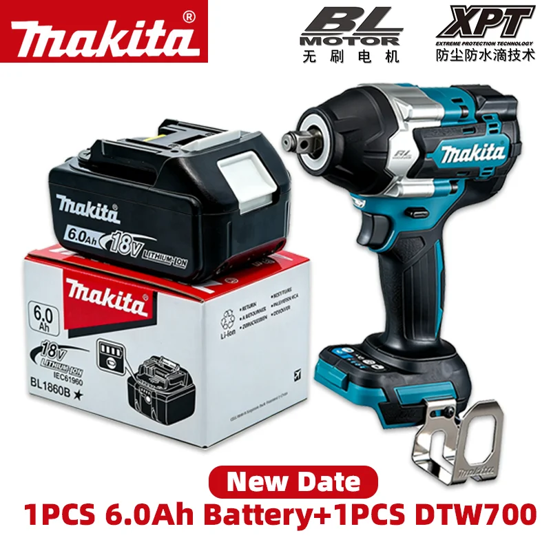 

Makita DTW700 Cordless Impact Wrench 18V Brushless Motor 1000Nm Variable Speed Electric Wrench High Effieiency Durable Auto Stop