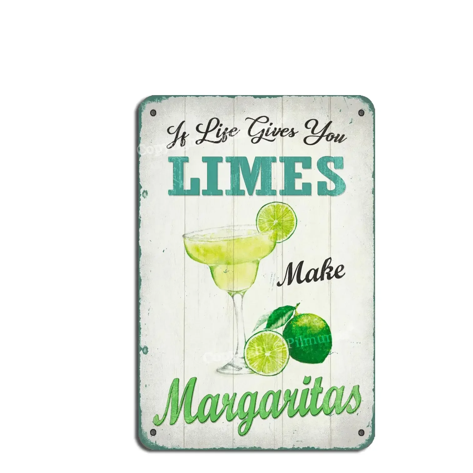 Letreros Metálicos Vintage de Hojalata: Si la Vida te da Limas, Haz Margaritas - Placa Decorativa Retro de Hierro para Cafete