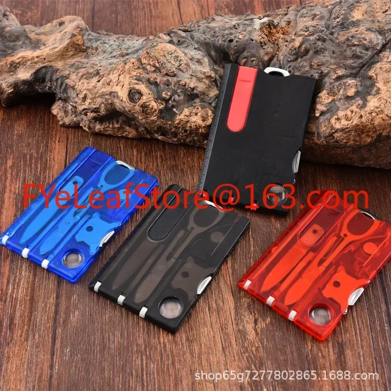 0.7200. T multifunctional Swiss card pocket portable outdoor combination tool mini emergency small equipment With LED lights