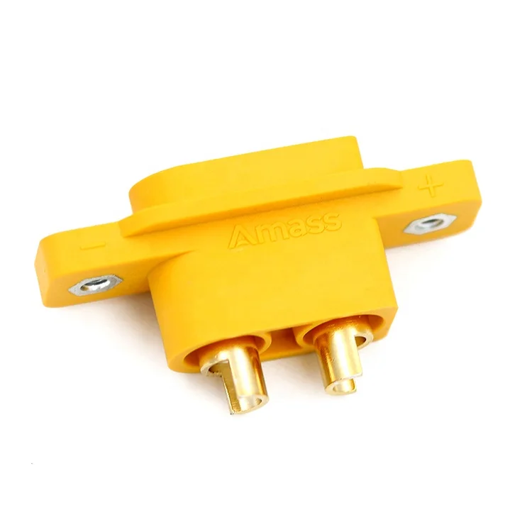 10PCS Amass XT90NE-M RC Aircraft Model Male Connector With M2.5 Nut Embedded Panel And Fixed Seat Compatible With XT90E-M