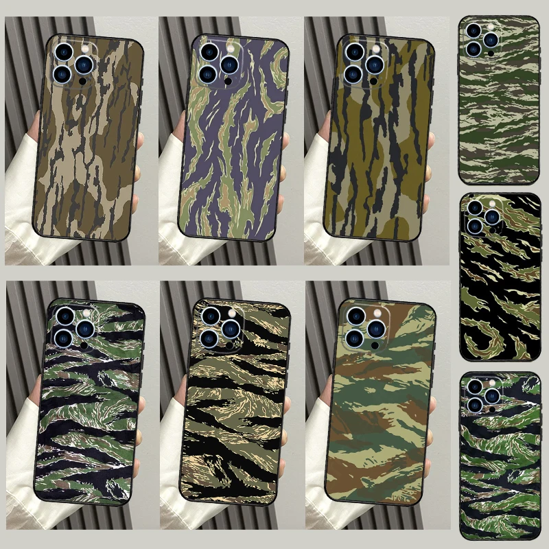 Humor Tiger Stripe Camo Camouflage Case For iPhone 14 Pro Max 11 Pro Max 12 13 Mini X XR XS Max Plus Phone Cover