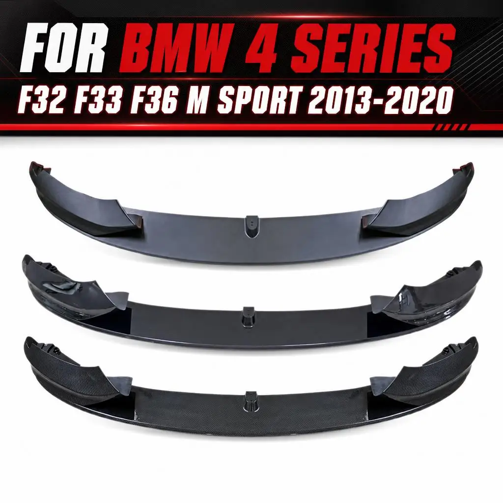 Front Bumper Splitter Lip For BMW 4 Series F32 F33 F36 4M SPORT 2013-2020 ABS Gloss Black Spoiler