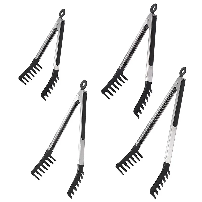 

Factory Price Custom Noodle Tongs Non-slip Handle Heat-resistant Chuck Easy to Store Multi-functional Food Tongs Kitchen Gadgets