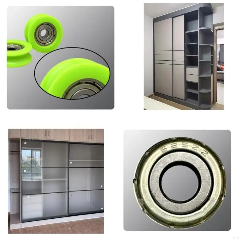 16Pcs/Pack Low Noise Sliding Door Rollers With Rustproof Design For Long Lastingly Performances On Rails and Track M4YD - view 3