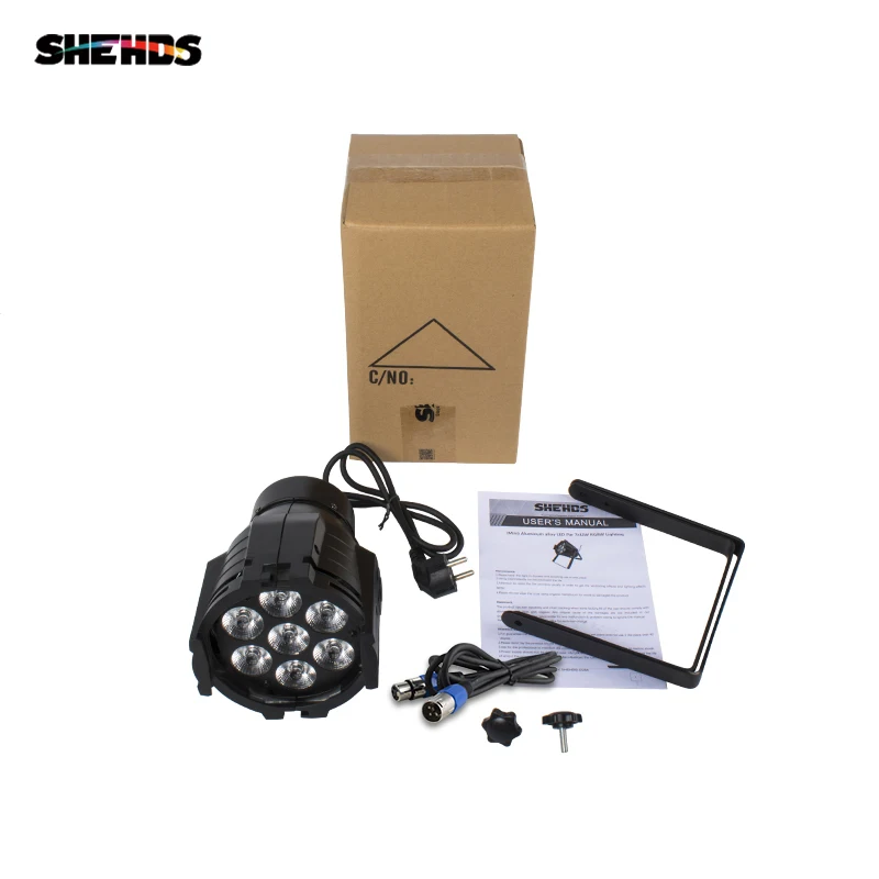 Imagem -05 - Shehds-dmx Alumínio Alloy Led Stage Lighting 7x18w Rgbwa Mais uv Par Design de Iluminação para Disco Ball Party Pcs