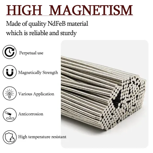Imagen 2 del producto Imán de neodimio redondo súper fuerte de 3mm x 1mm imanes potentes N35 pequeño imán magnético permanente para refrigerador NdfeB 3x1