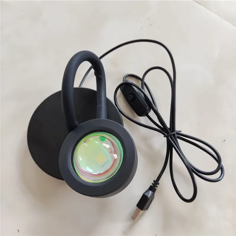 USB Sunset Projection Lamp Rainbow Atmosphere Night Light Sunset Light For Bedroom Room Decoration Background Wall 4 Color In 1