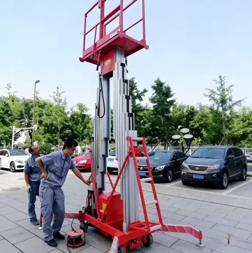 

Customized 4-10m Lifting Height 150kg Load Capacity Electric Skylift Hydraulic Single Mast Aluminium Alloy Lift