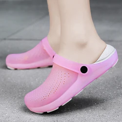 Women Sandals Hole Shoes Girl Beach Shoes EVA Light Sandals Home Slippers Outdoor 2023 Summer Wading Sneaker Non-slip Shoes